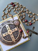 Terço de  Pétalas de Rosas São Bento