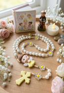 Terço Infantil Anjinho mini amarelo