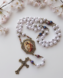 Terço Sagrado Coração de Jesus TR166 - Entremeio dupla face