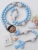 Terço Infantil Anjinho mini azul