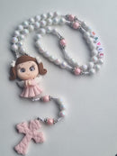 Terço Anjinho rosa TR234