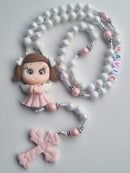Terço Anjinho rosa TR234