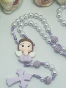 Terço Infantil Anjo mini lilás