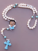 Terço Infantil Anjinho mini azul