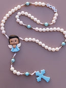 Terço Infantil Anjinho mini azul