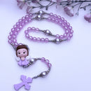 Terço Infantil Anjo mini lilás