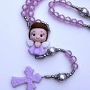 Terço Infantil Anjo mini lilás