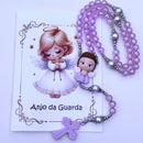 Terço Infantil Anjinho mini lilás
