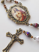 Terço Sagrado Coração de Jesus TR166 - Entremeio dupla face