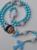 Terço Infantil Anjo mini azul