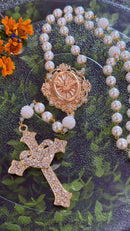 Terço de Noiva de Pérola- Bege