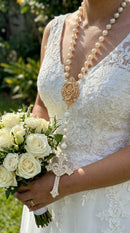 Terço de Noiva de Pérola- Bege