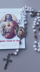Terço Sagrado Coração de Jesus TR166 - Entremeio dupla face